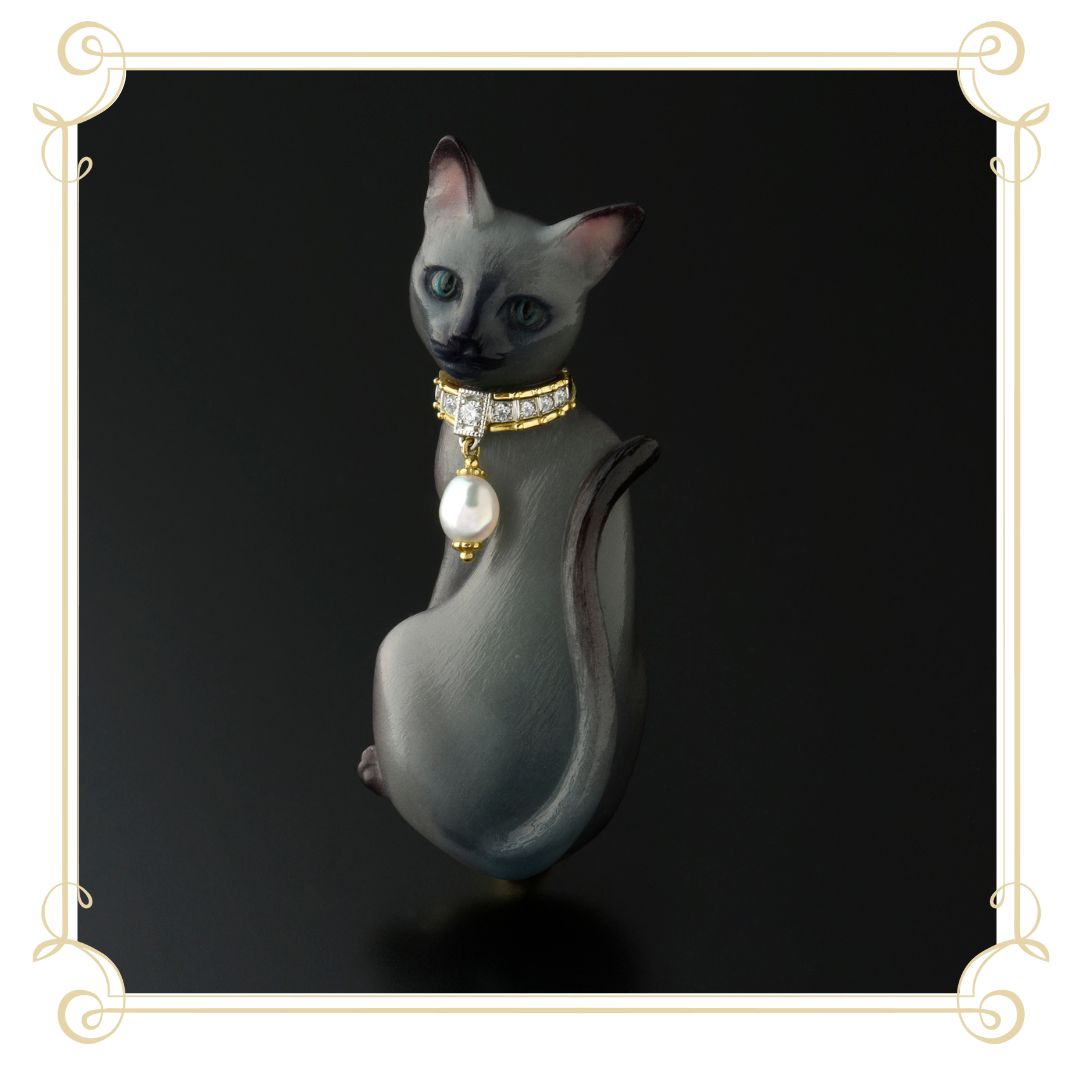 塩島敏彦 パートドヴェール ブローチ 黒猫.jpg