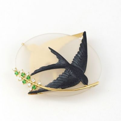 中嶋邦夫 ブローチ 色金